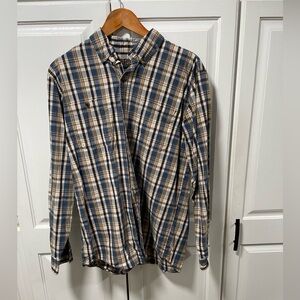 Schmidt Mens Button down flannel size Medium 100% Cotton EUC
